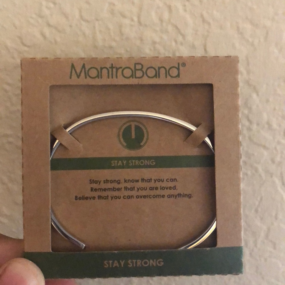 Silver Stay Strong Mantra Band